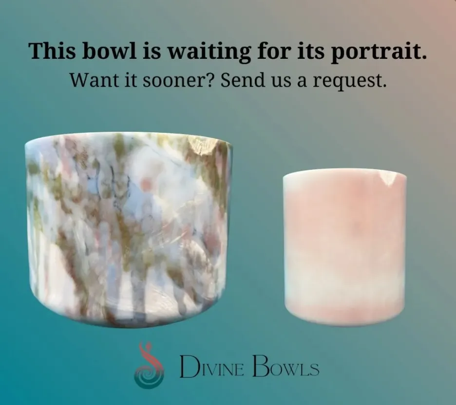 [1059] [#1059] | Apatite Infused Quartz Crystal Singing Bowl | 6.5" | G-50