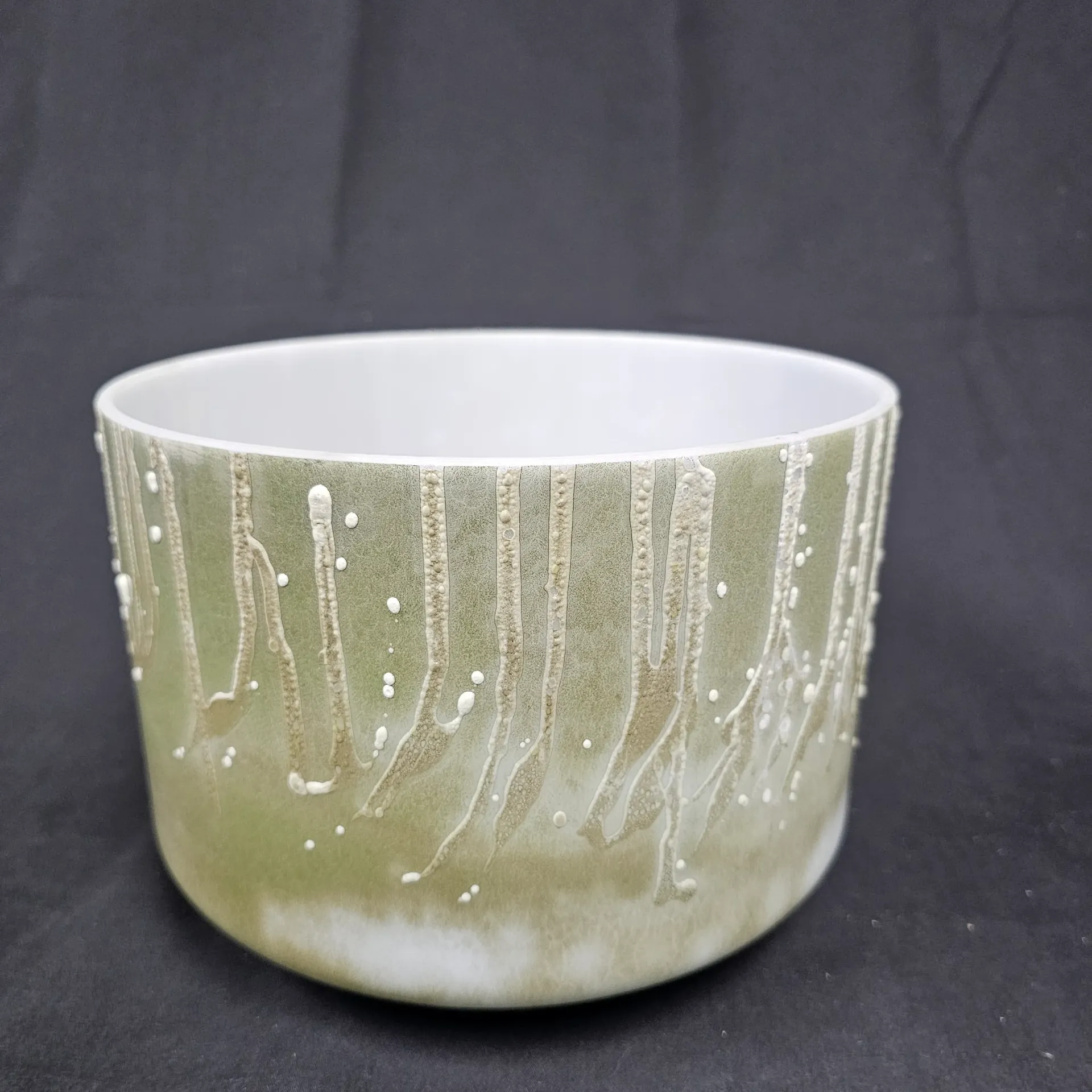 [1110] [#1110] 9" Green Aventurine Infused Quartz Crystal Singing Bowl | 4C#-13 | 275 Hz