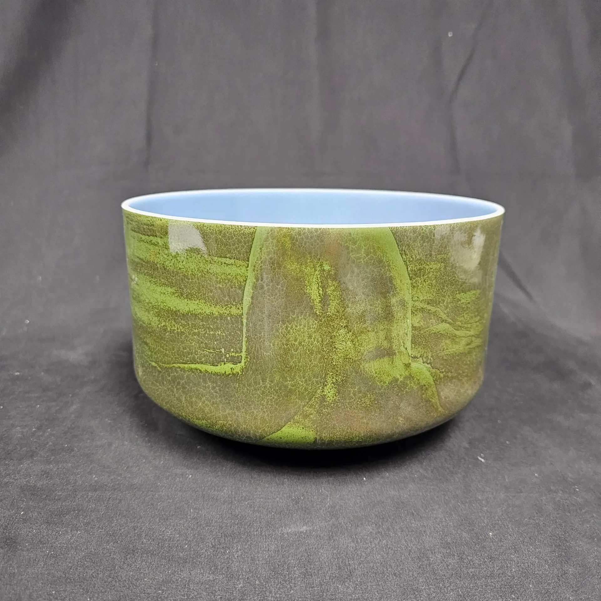 [1119] [#1119] 9" Moldavite Infused Quartz Crystal Singing Bowl | D#-25