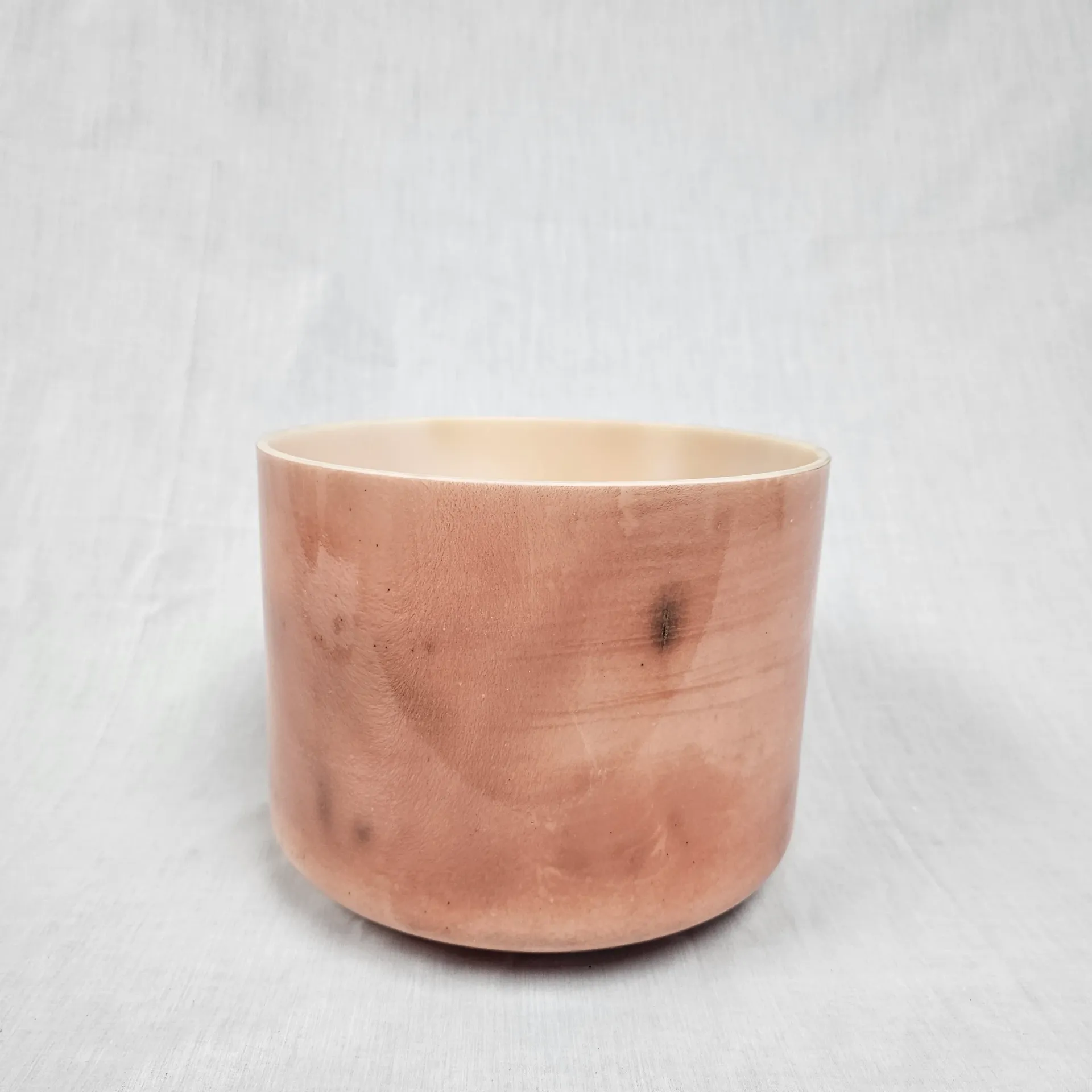 [#1126] 9" Amber Infused Quartz Crystal Singing Bowl | 4E-38 | 322 Hz
