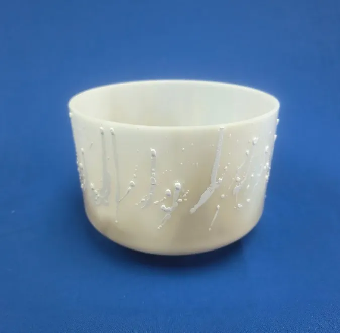[1194] [#1194] 9" Stibnite Infused Quartz Crystal Singing Bowl | D#-20