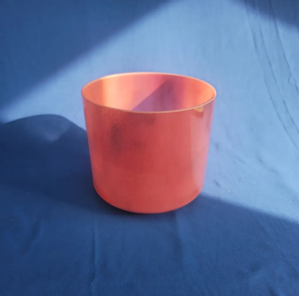 [1317] [#1317] | Peach Garnet Infused Quartz Crystal Singing Bowl | 6.5" | G#-15