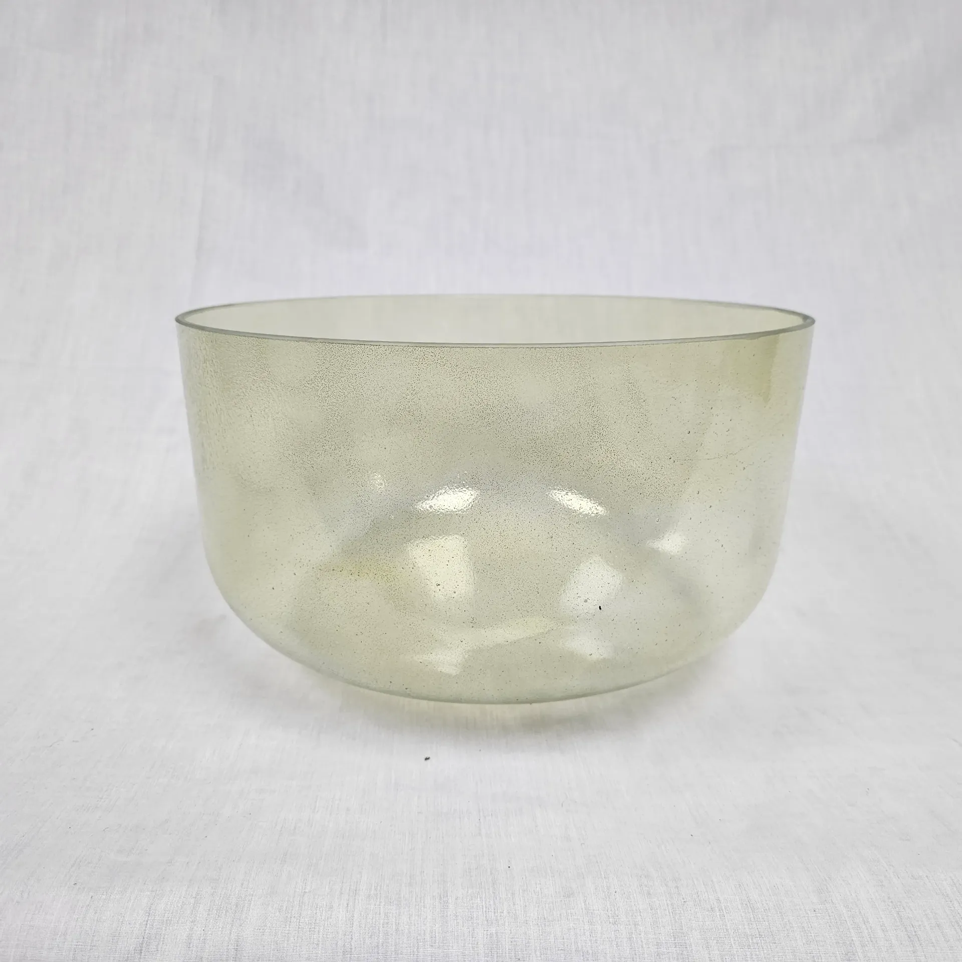[#1433] 12" Apache Peridot Infused Quartz Crystal Singing Bowl | 3F-17 | 173 Hz