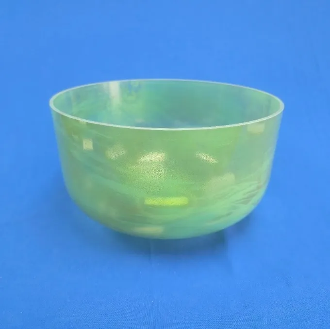 [#1464] 12" Tsavorite Infused Quartz Crystal Singing Bowl | G#-15