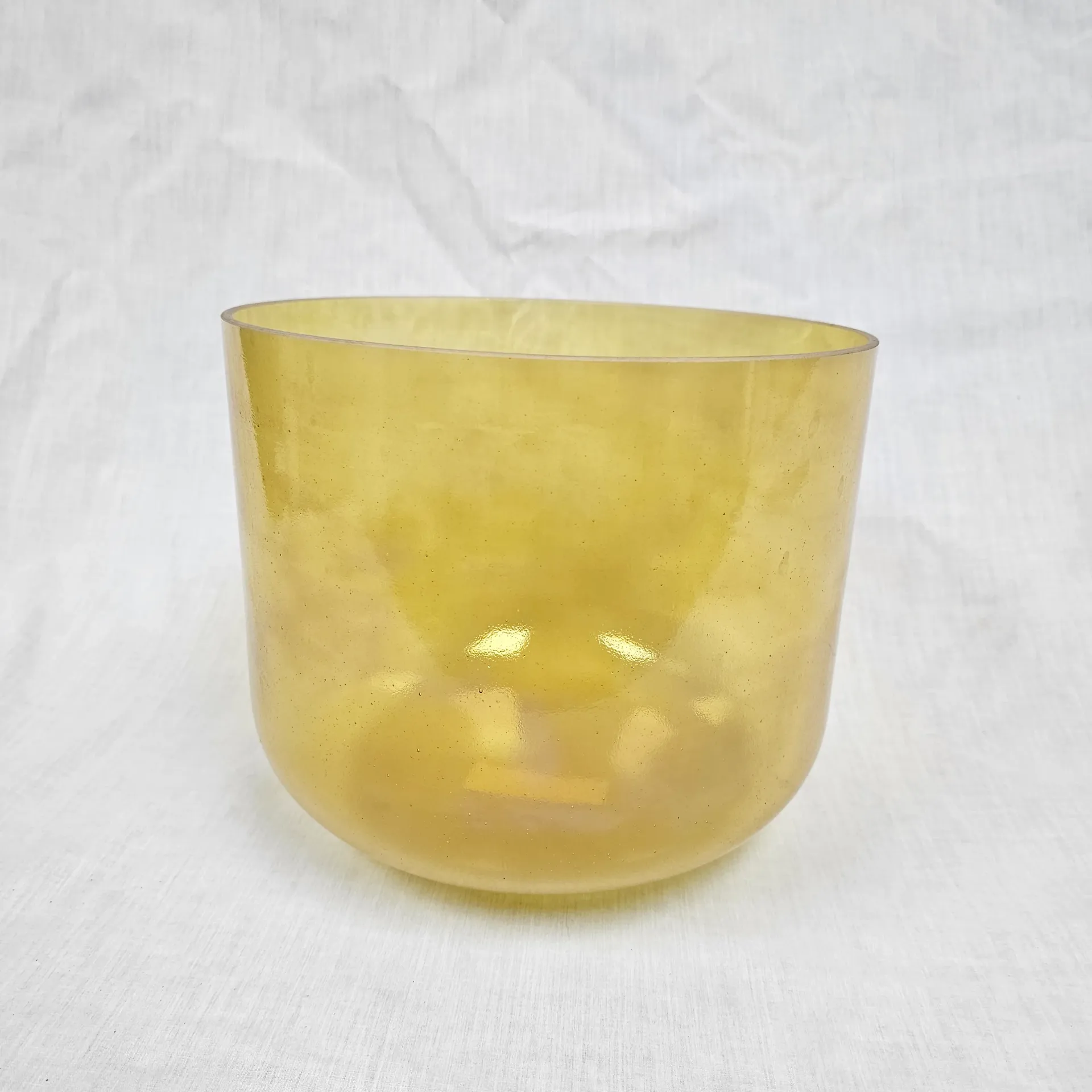 [#1468] 10" Citrine Infused Quartz Crystal Singing Bowl | 3G-10 | 195 Hz