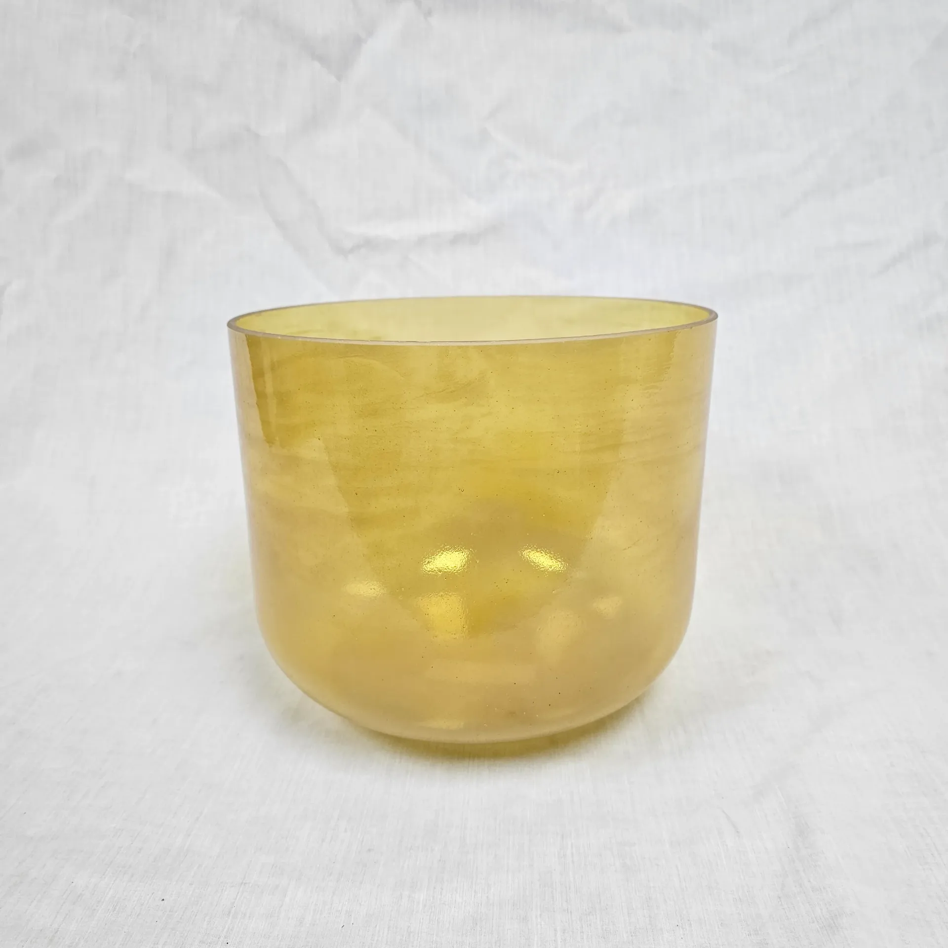 [#1469] 10" Citrine Infused Quartz Crystal Singing Bowl | 3G#-38 | 203 Hz