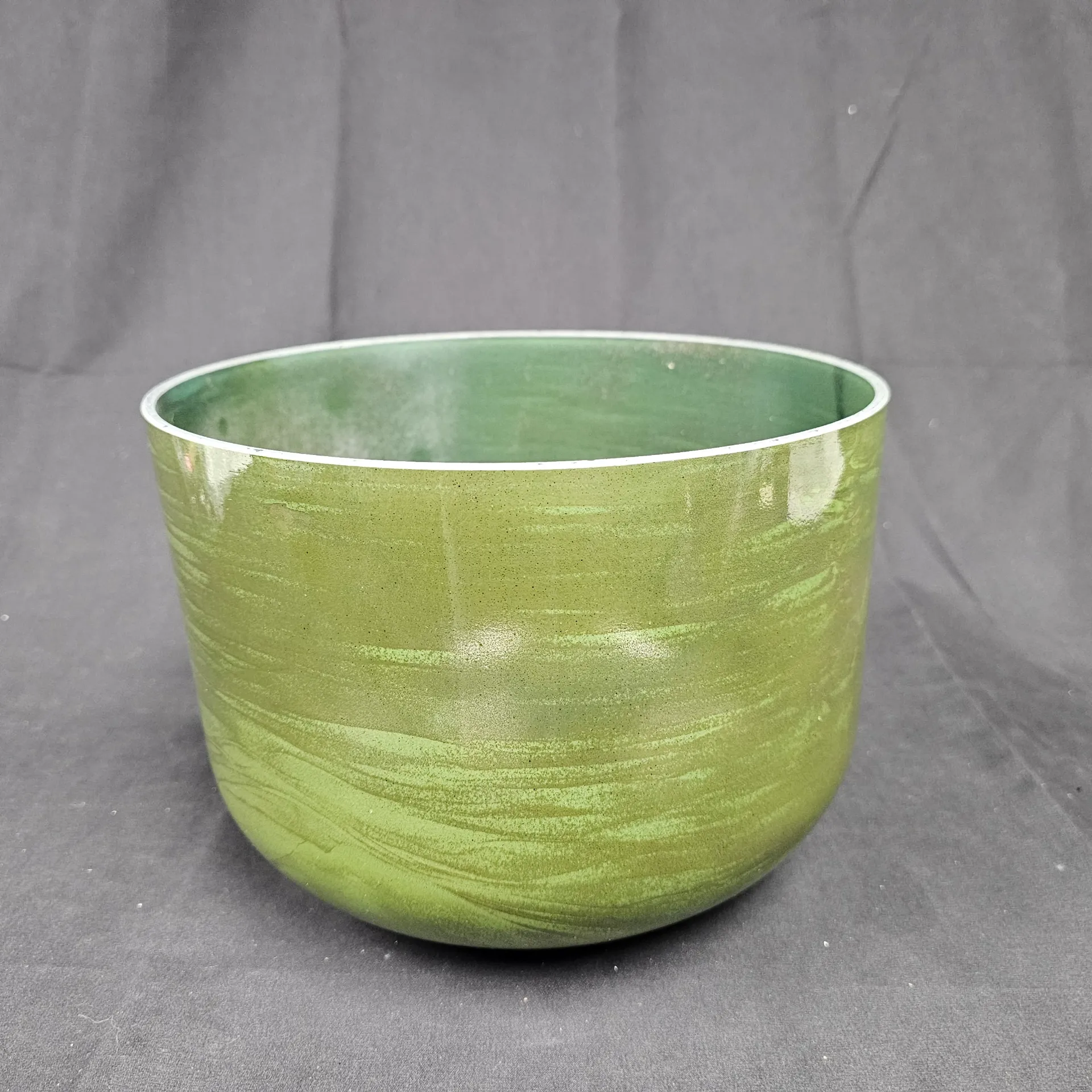 [1491] [#1491] 10" Moldavite Infused Quartz Crystal Singing Bowl | 3A#-37 | 228 Hz