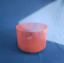 [#1526] 9" Peach Garnet Infused Quartz Crystal Singing Bowl | D0