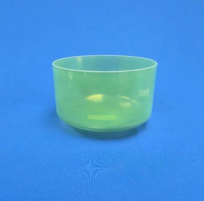 [#1532] 9" Tsavorite Infused Quartz Crystal Singing Bowl | E+50