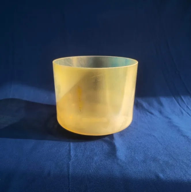 [#1600] 9" Scapolite Infused Quartz Crystal Singing Bowl | D-25