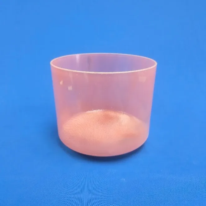 [#1605] 9" Peach Garnet Infused Quartz Crystal Singing Bowl | D-20