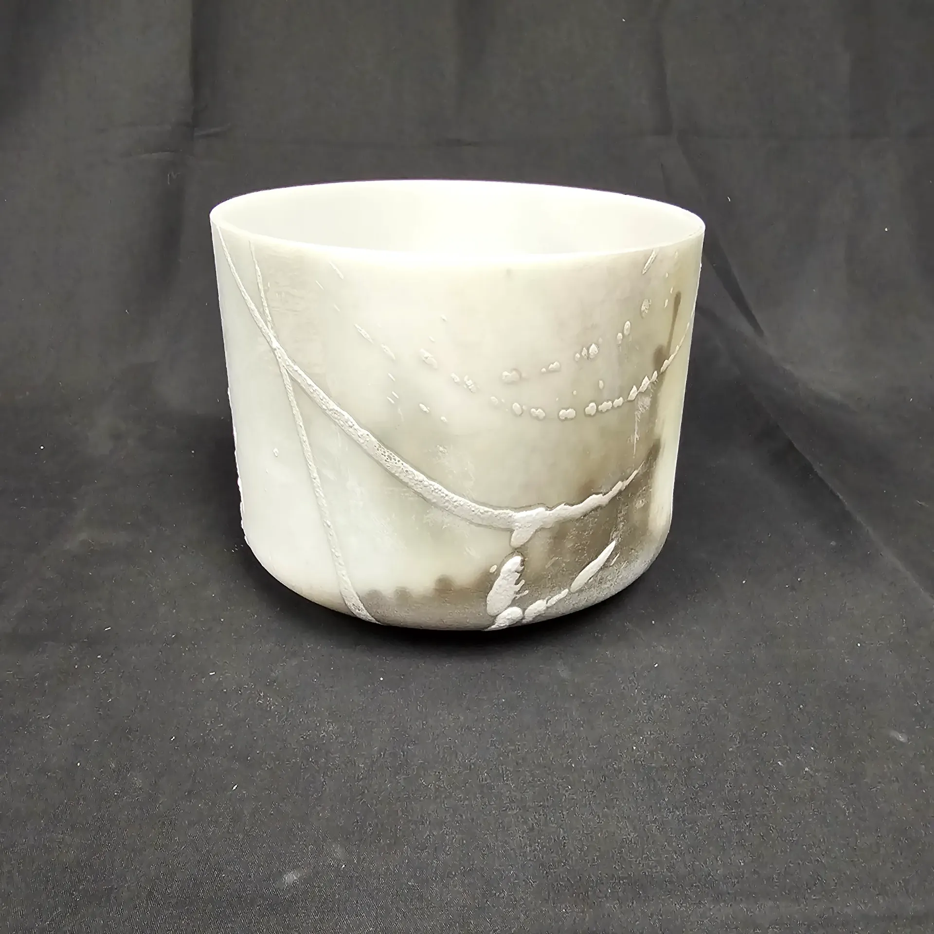 [#1653] 7" Stibnite Infused Quartz Crystal Singing Bowl | 4G#+25 | 421 Hz