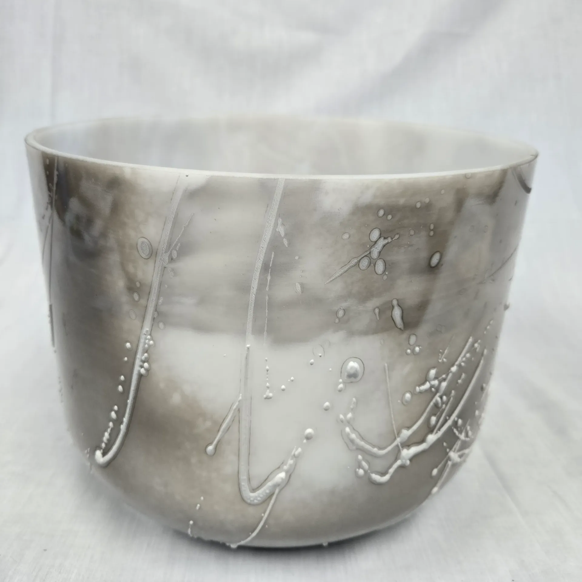 [#1704] Stibnite Infused Quartz Crystal Singing Bowl | 10" | A#-15