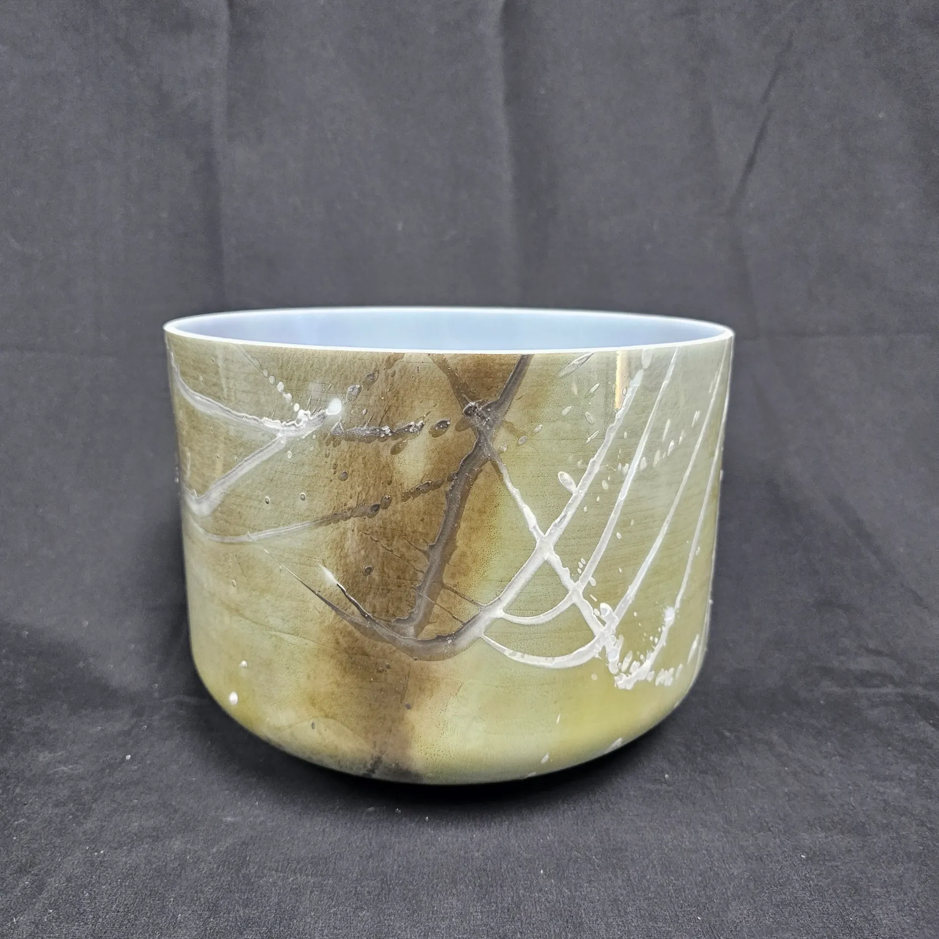 [#1710] 10" Apatite Infused Quartz Crystal Singing Bowl | 3B-8 | 246 Hz | Wabi-Sabi
