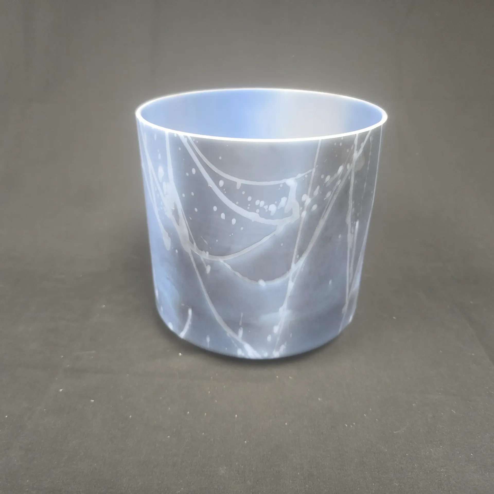 [#1787] 8" Lapis Lazuli Infused Quartz Crystal Singing Bowl | 4D#-11 | 309 Hz