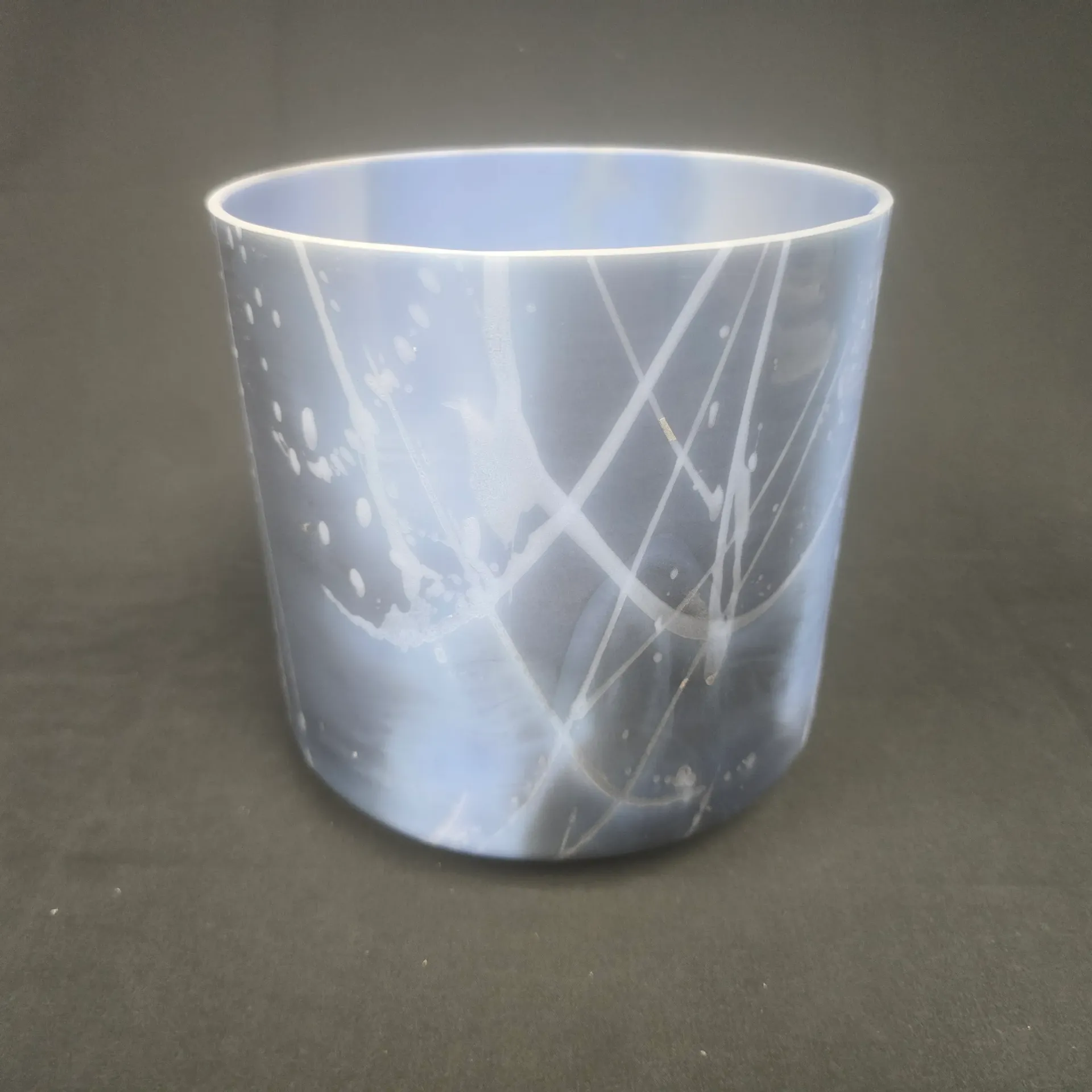[#1788] 8" Lapis Lazuli Infused Quartz Crystal Singing Bowl | 4D#-19 | 308 Hz