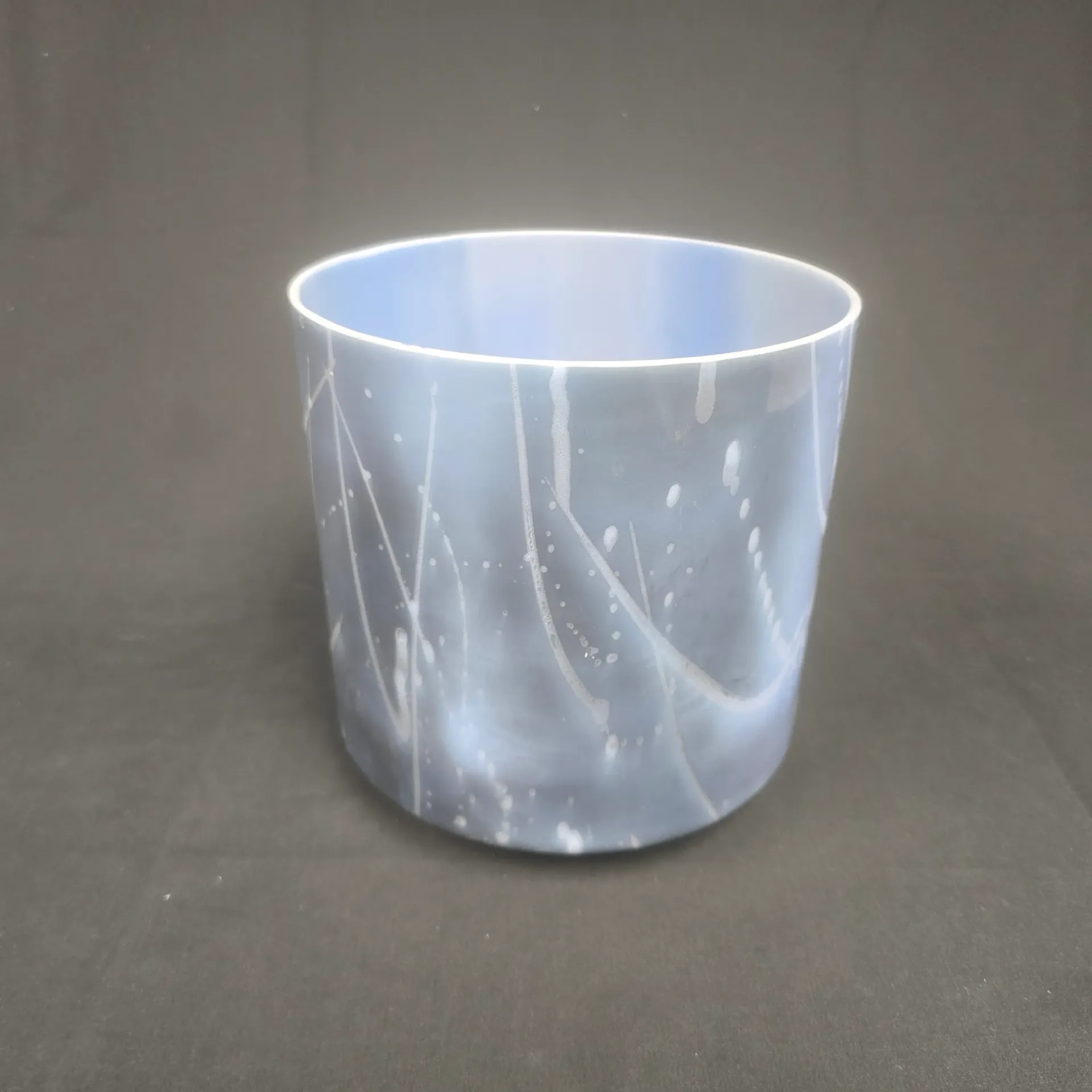 [#1789] 8" Lapis Lazuli Infused Quartz Crystal Singing Bowl | 4C#+7 | 278 Hz