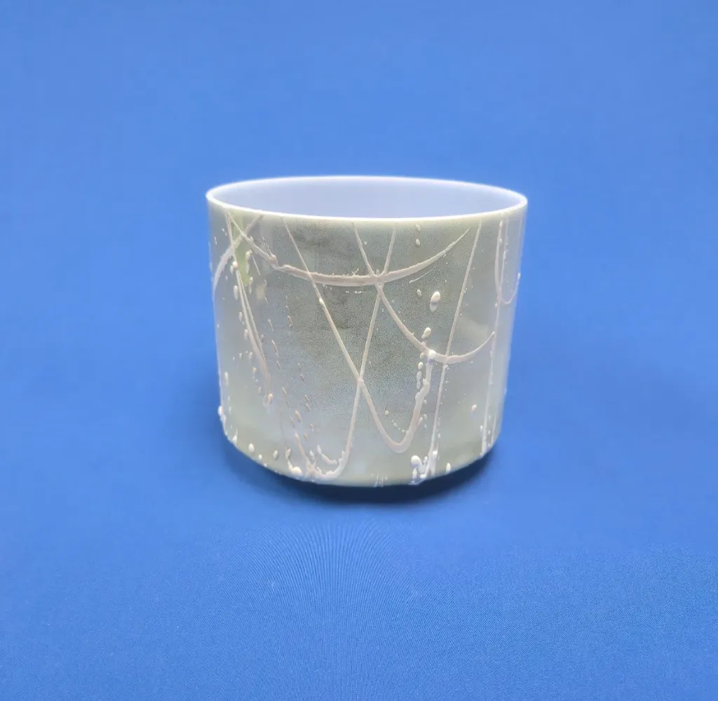 [#1891] 8" Apatite Infused Quartz Crystal Singing Bowl | 4D#-3 | 308 Hz