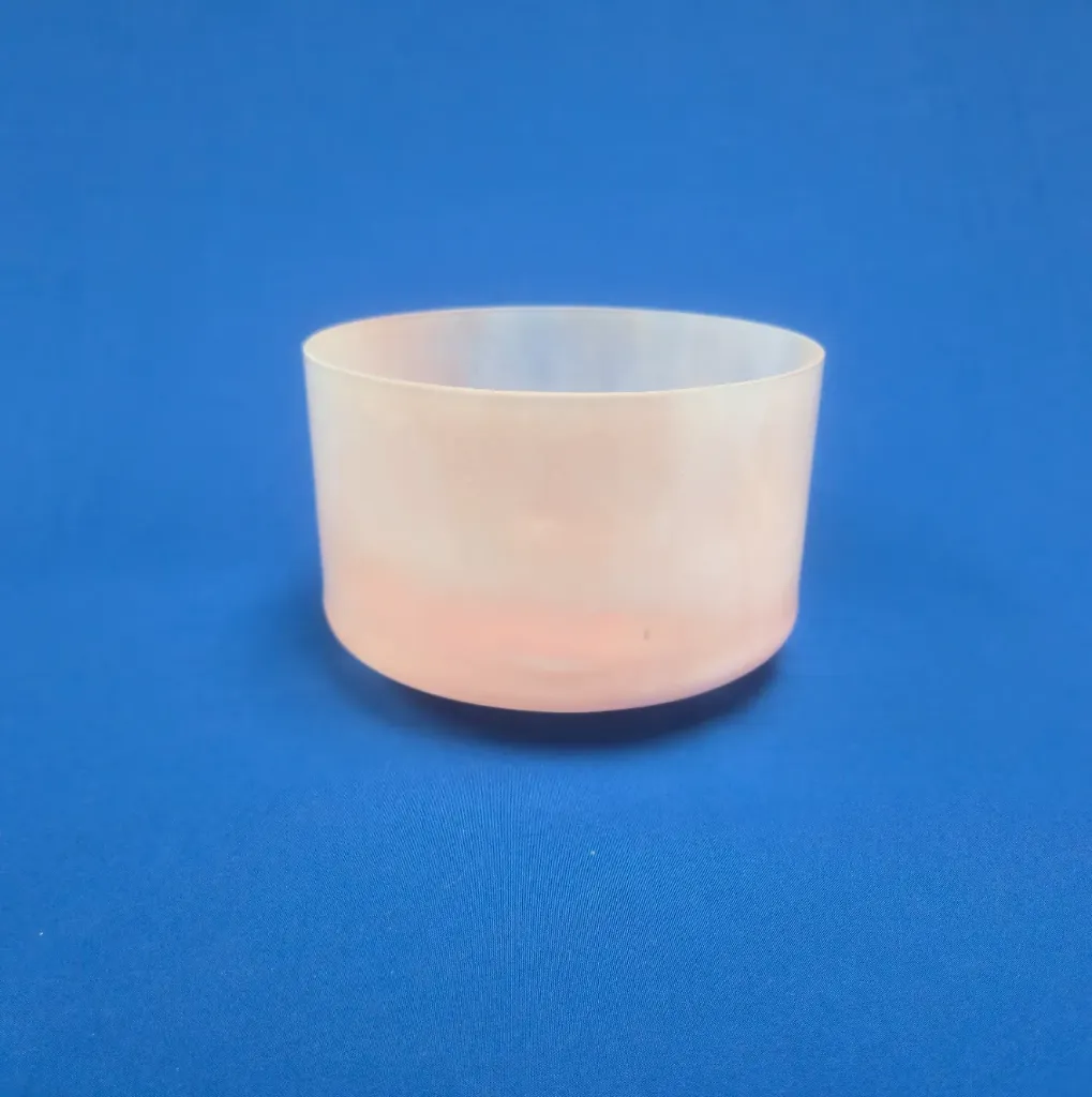[1910] [#1910] 8" Pink Spinel Infused Quartz Crystal Singing Bowl | 4D-33 / 5D#-44 | 288 Hz / 607 Hz | Dual Tone