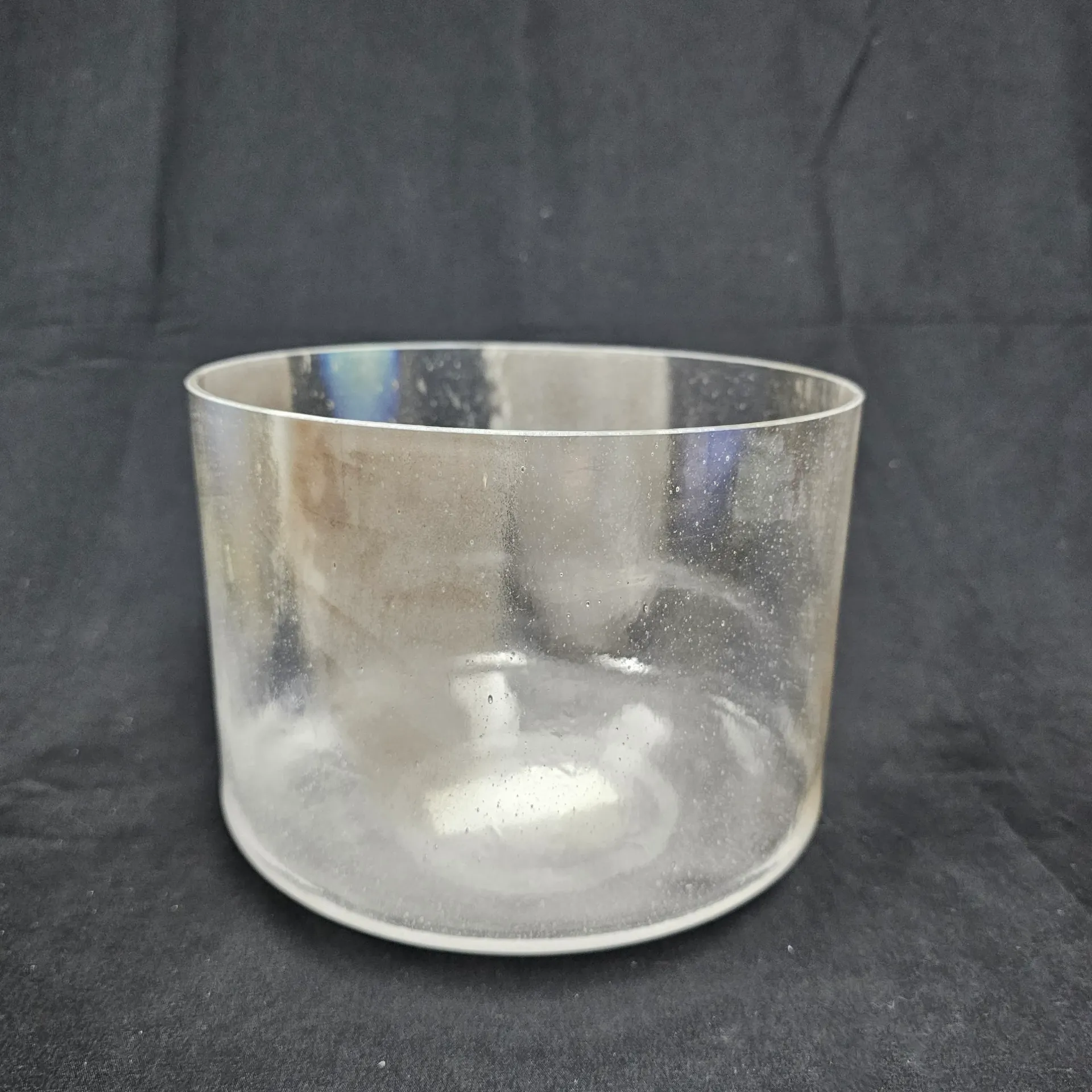 [#1912] 8" Herkimer Diamond Infused Quartz Crystal Singing Bowl | 3B+46 / 5C#+21 | 254 / 564 Hz | Dual Tone