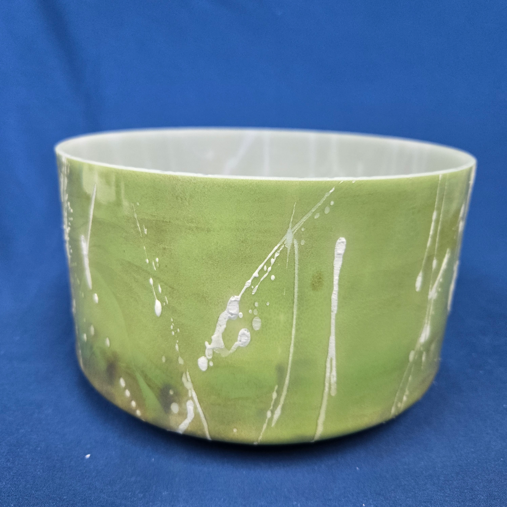 [1932] [#1932] 8" Green Aventurine Infused Quartz Crystal Singing Bowl | 4E+15 | 333 Hz
