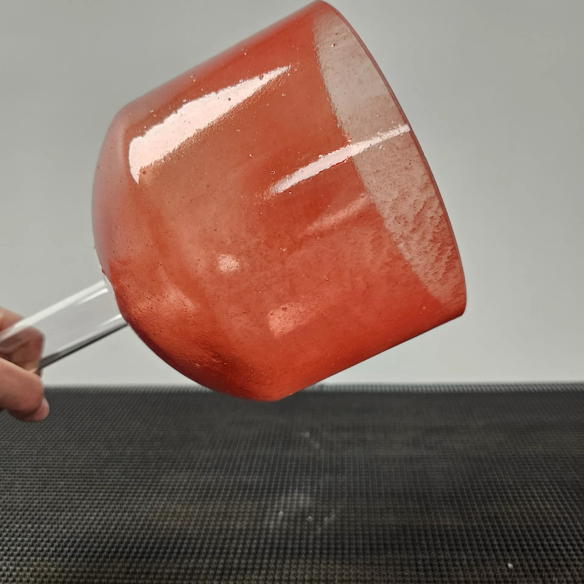 [#2122] 7" Red Spinel Infused Quartz Crystal Singing Bell | 4A#-45 | 454 Hz