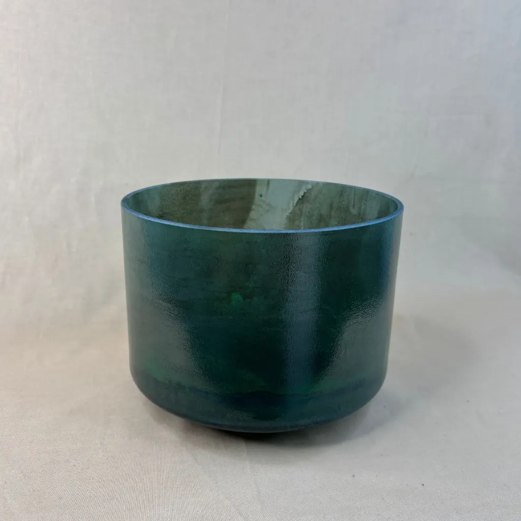 [#2234] 8" Moldavite Infused Quartz Crystal Singing Bowl | 4G-31 | 384 Hz