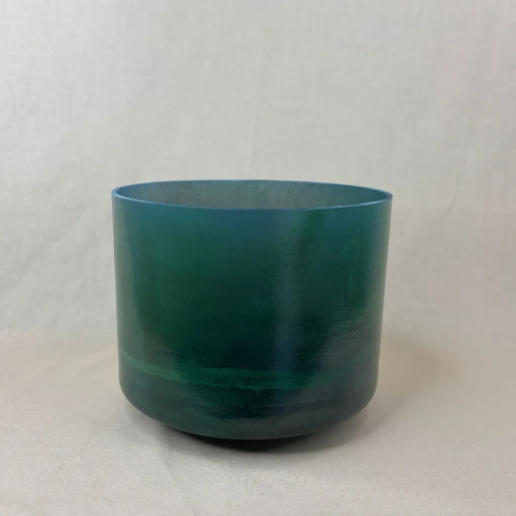 [#2238] 8" Moldavite Infused Quartz Crystal Singing Bowl | 4D#+44 | 319 Hz