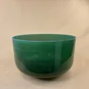 [#2243] 12" Moldavite Infused Quartz Crystal Singing Bowl | 3G+21 | 198 Hz