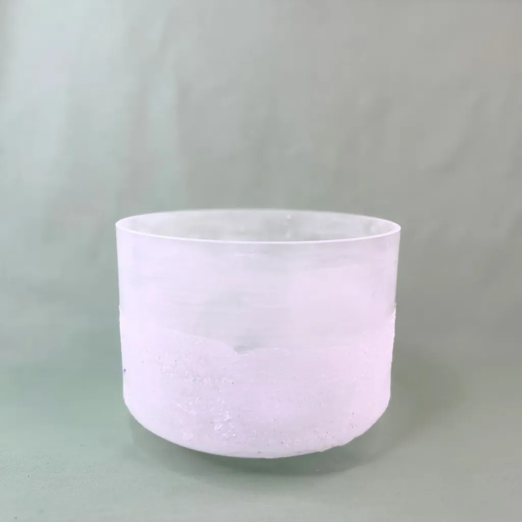 [2339] Pure Epsom Salt Quartz Crystal Singing Bowl | 9" D# Note (-36) | Grounding Frequencies | #2339
