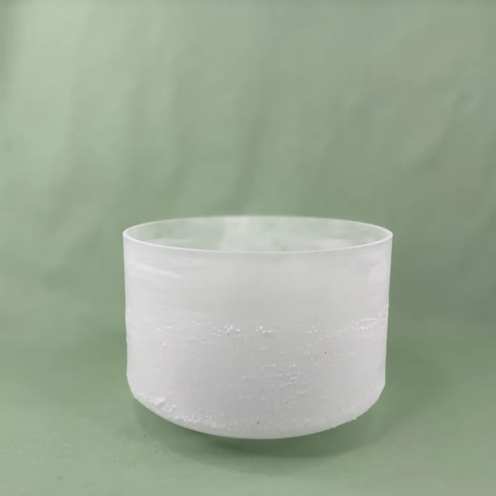 [2341] Pure Epsom Salt Quartz Crystal Singing Bowl | 9" D# Note (-3) | Concert Pitch | #2341