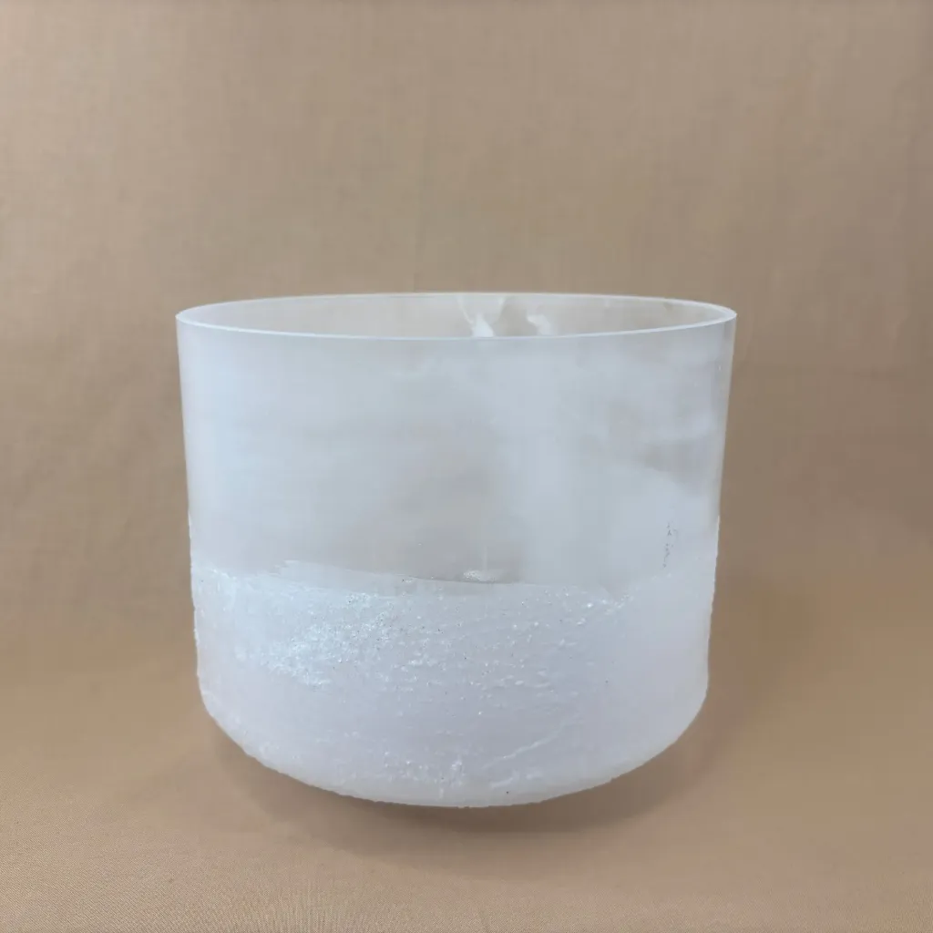 [2343] Pure Epsom Salt Quartz Crystal Singing Bowl | 9" C# Note (+22) | Uplift Frequencies | #2343