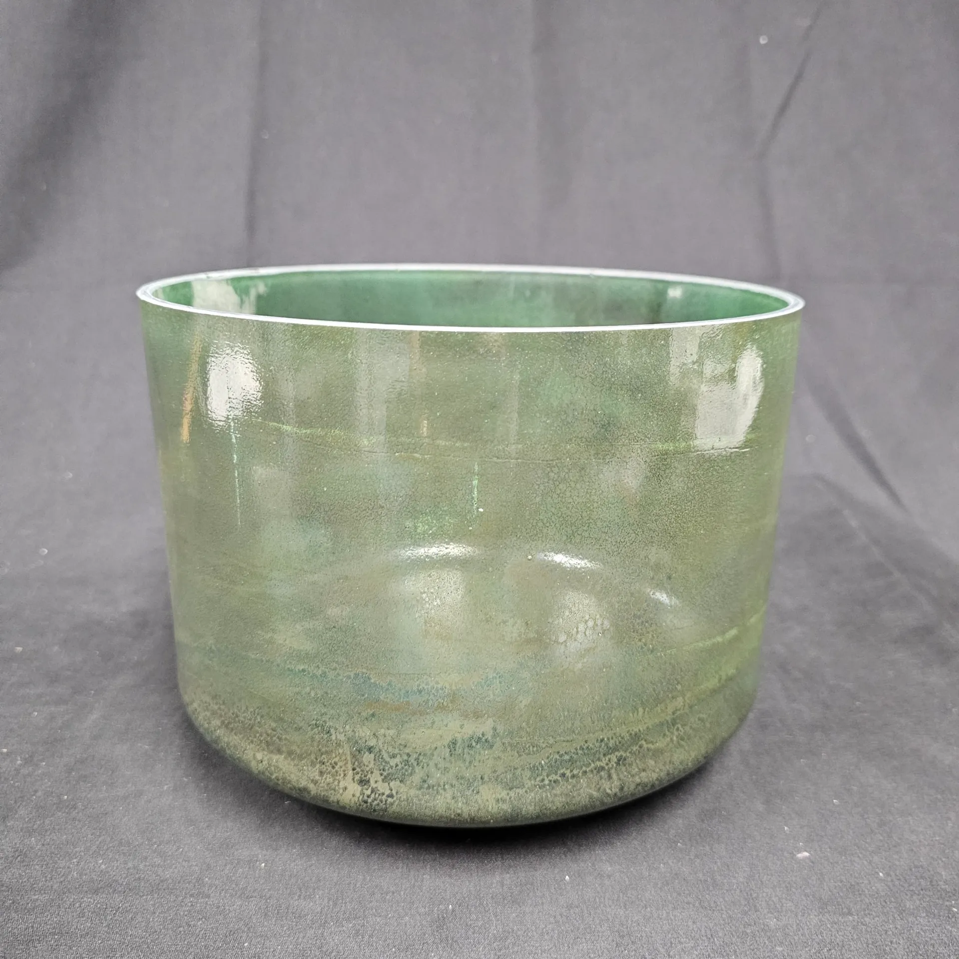 [2353] [#2353] 9" Moldavite Infused Quartz Crystal Singing Bowl | 4D#+20 | 314 Hz