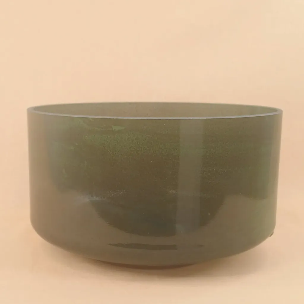 [2354] [#2354] 9" Moldavite Infused Quartz Crystal Singing Bowl | 4F#+29 | 376 Hz