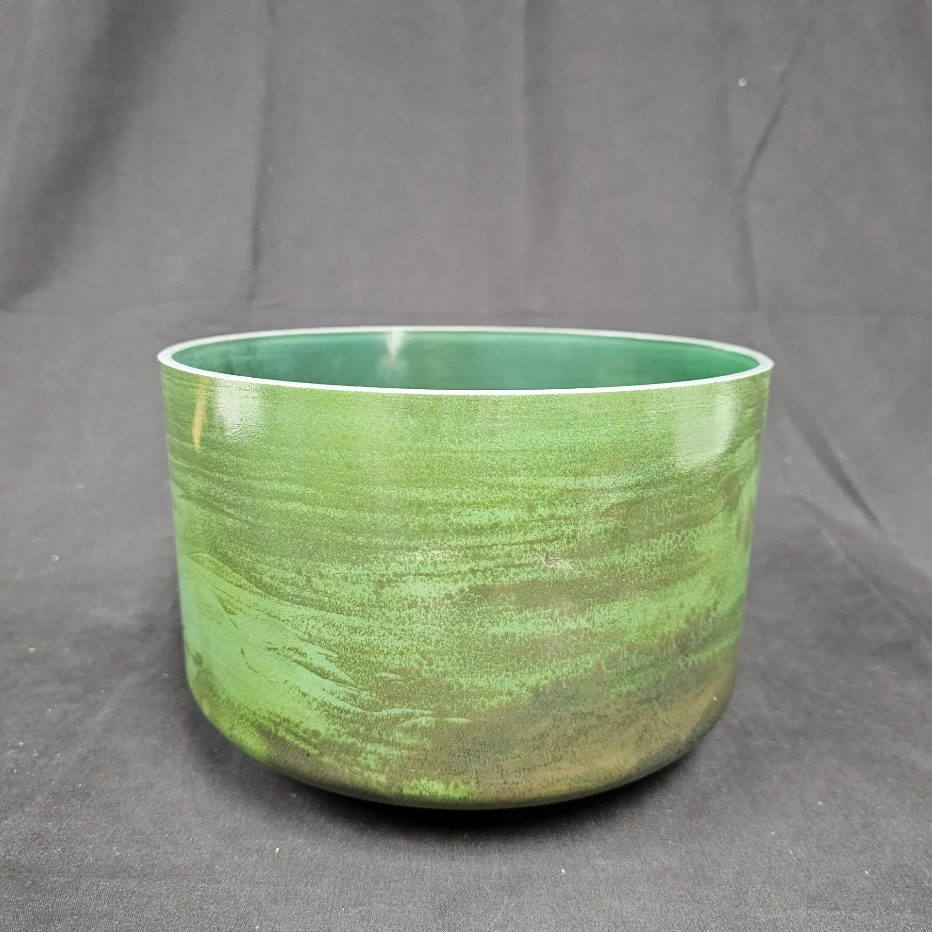 [2357] [#2357] 9" Moldavite Infused Quartz Crystal Singing Bowl | 4F-19 | 345 Hz