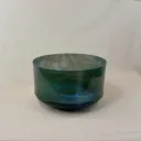 [#2359] 9" Moldavite Infused Quartz Crystal Singing Bowl | 4F-26 | 344 Hz