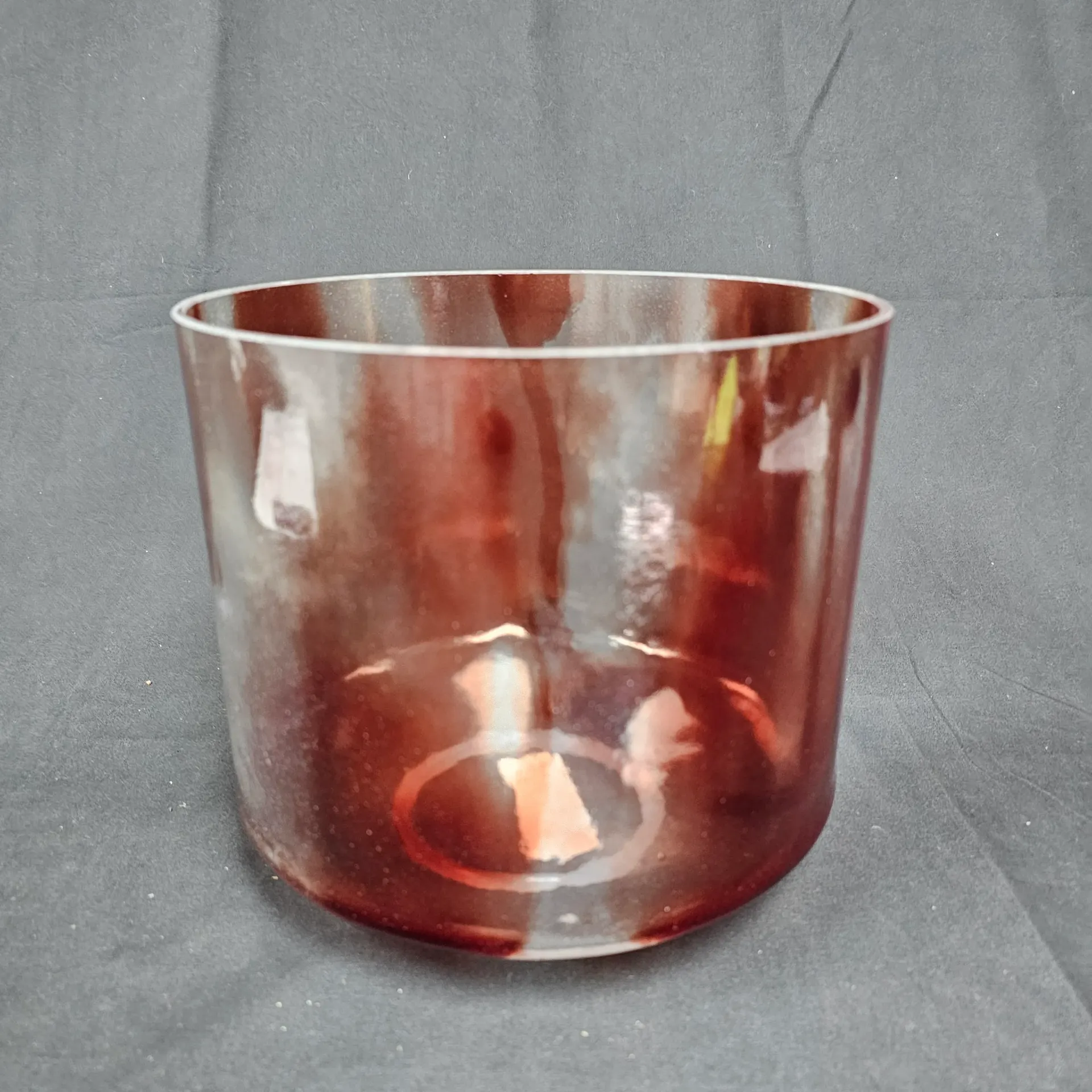 [#2376] 9" Dragon's Blood Tree Resin Infused Quartz Crystal Singing Bowl | 3B+38 | 253 Hz