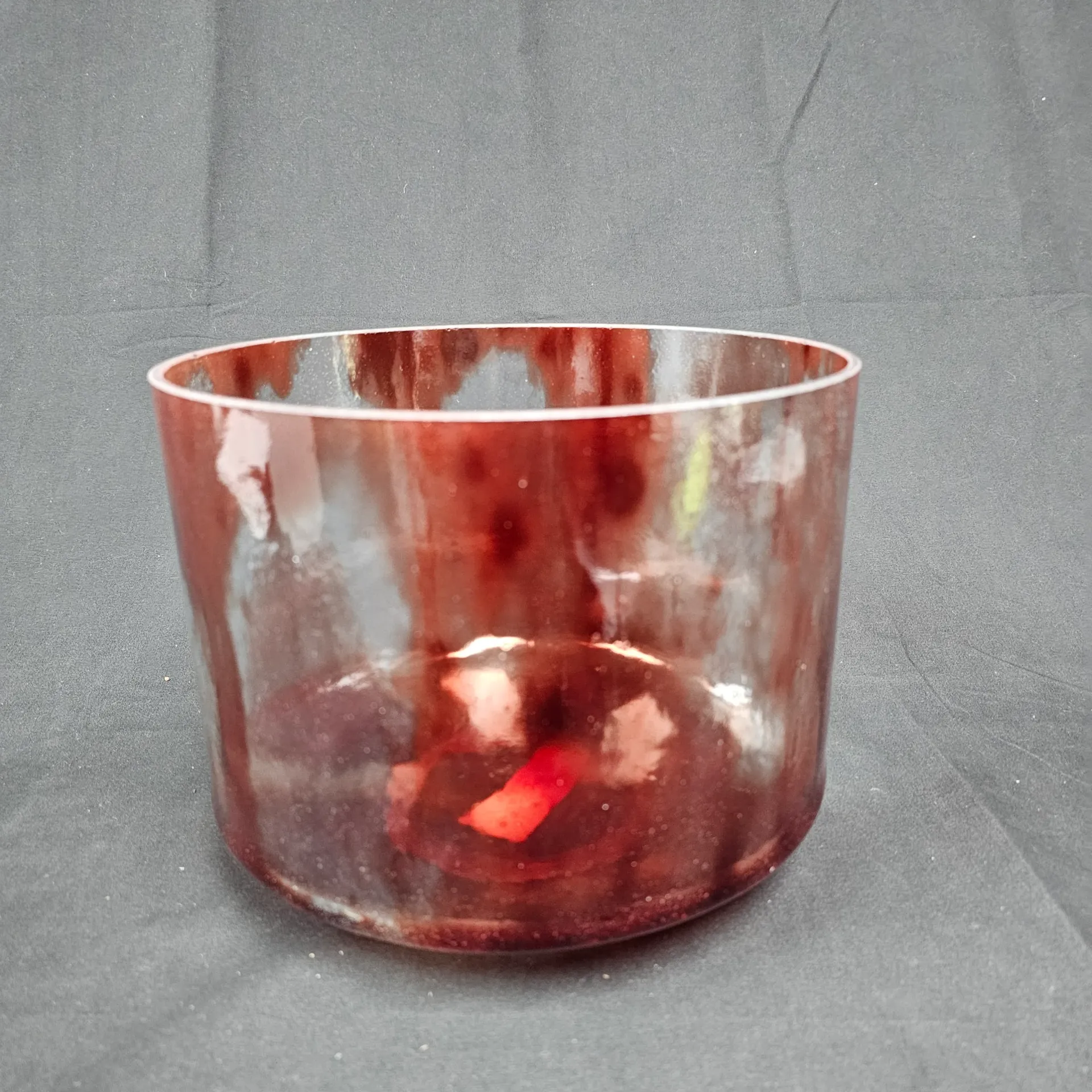 [2377] [#2377] 9" Dragon's Blood Tree Resin Infused Quartz Crystal Singing Bowl | 4C#+28 | 281 Hz
