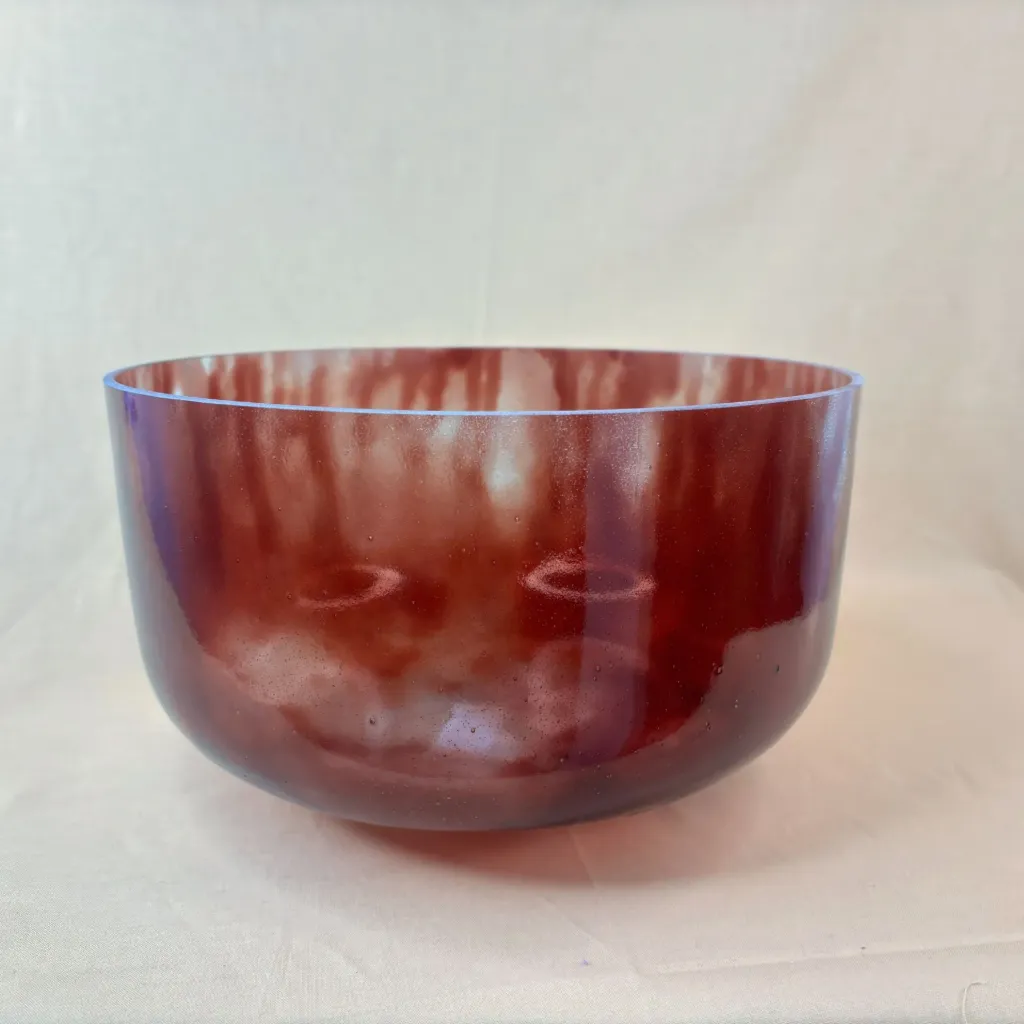 [2385] [#2385] 12" Dragon's Blood Tree Resin Infused Quartz Crystal Singing Bowl | 3F#+10 | 186 Hz