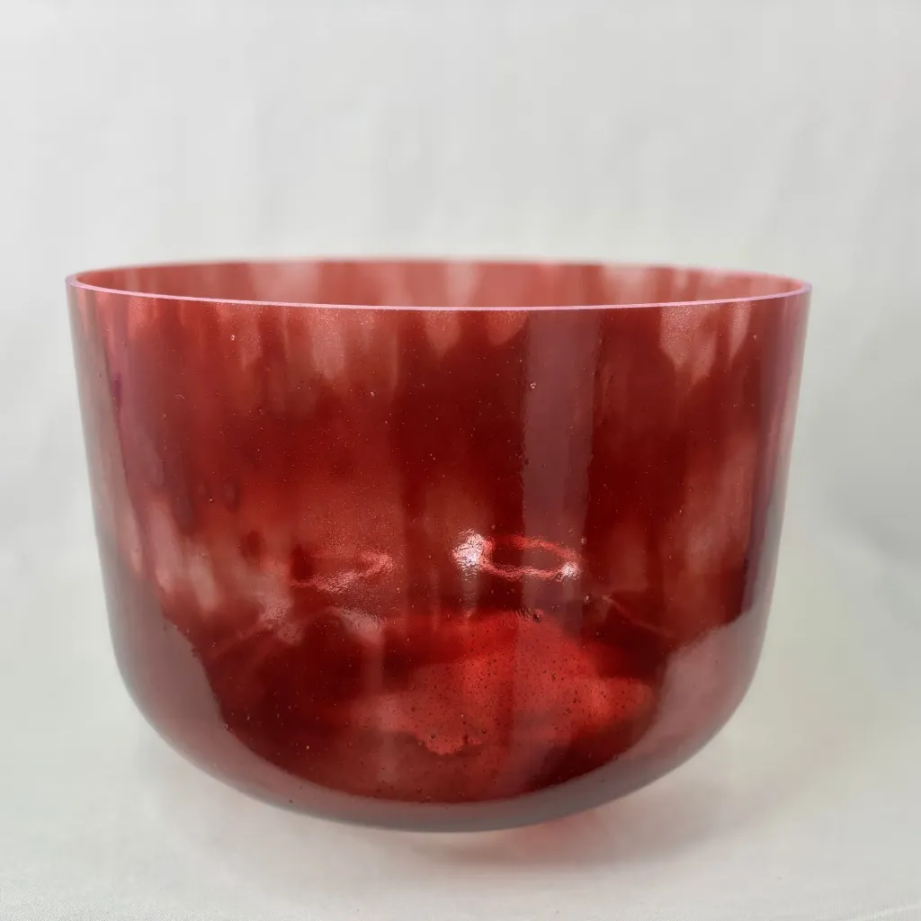 [#2387] 12" Dragon's Blood Tree Resin Infused Quartz Crystal Singing Bowl | 3E-3 | 164 Hz
