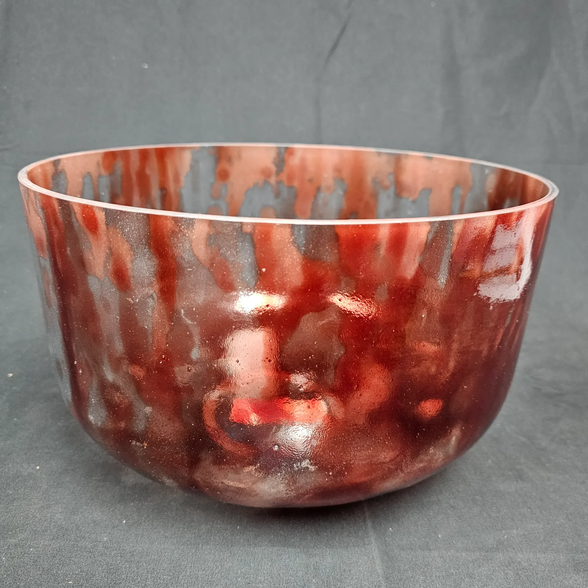 [#2390] 12" Dragon's Blood Tree Resin Infused Quartz Crystal Singing Bowl | 3G-10 | 194 Hz