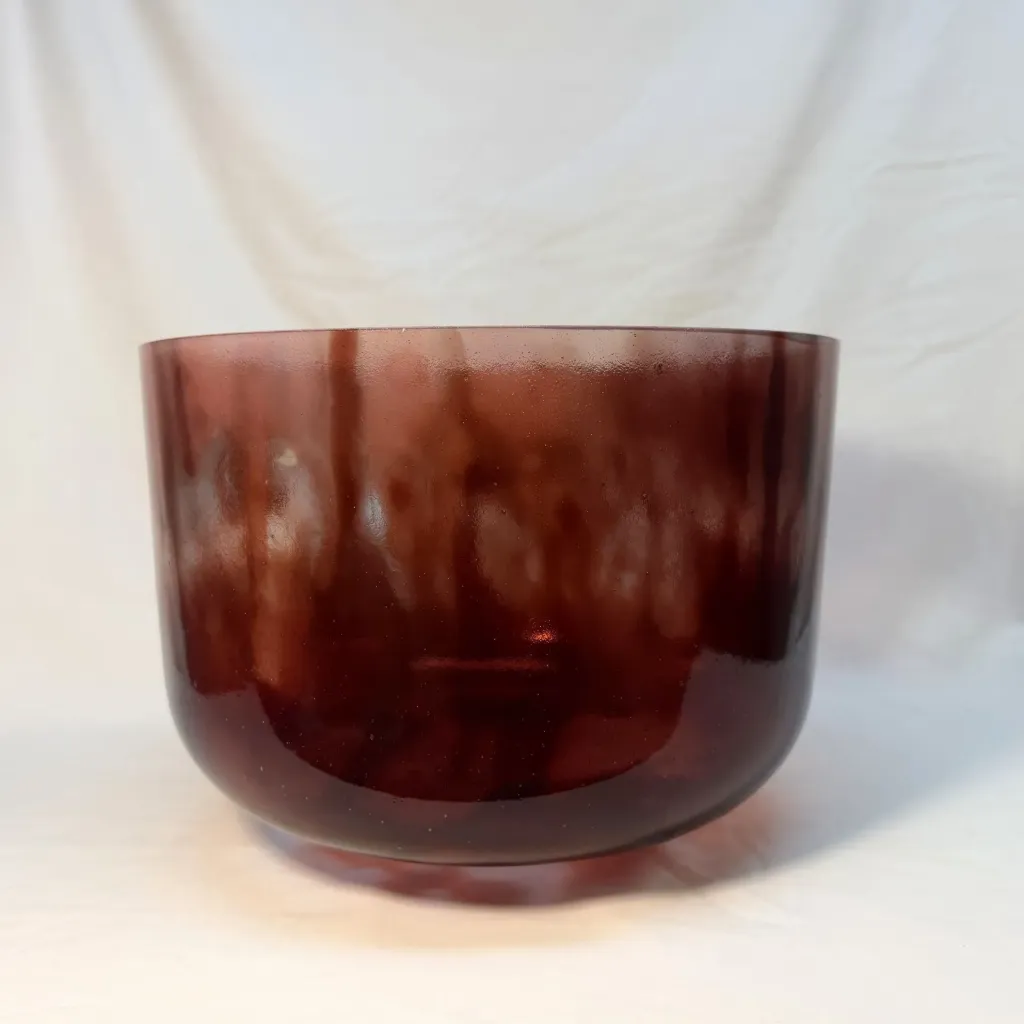 [2394] [#2394] 12" Dragons Blood Tree Resin Infused Quartz Crystal Singing Bowl | 3F+34 | 178Hz