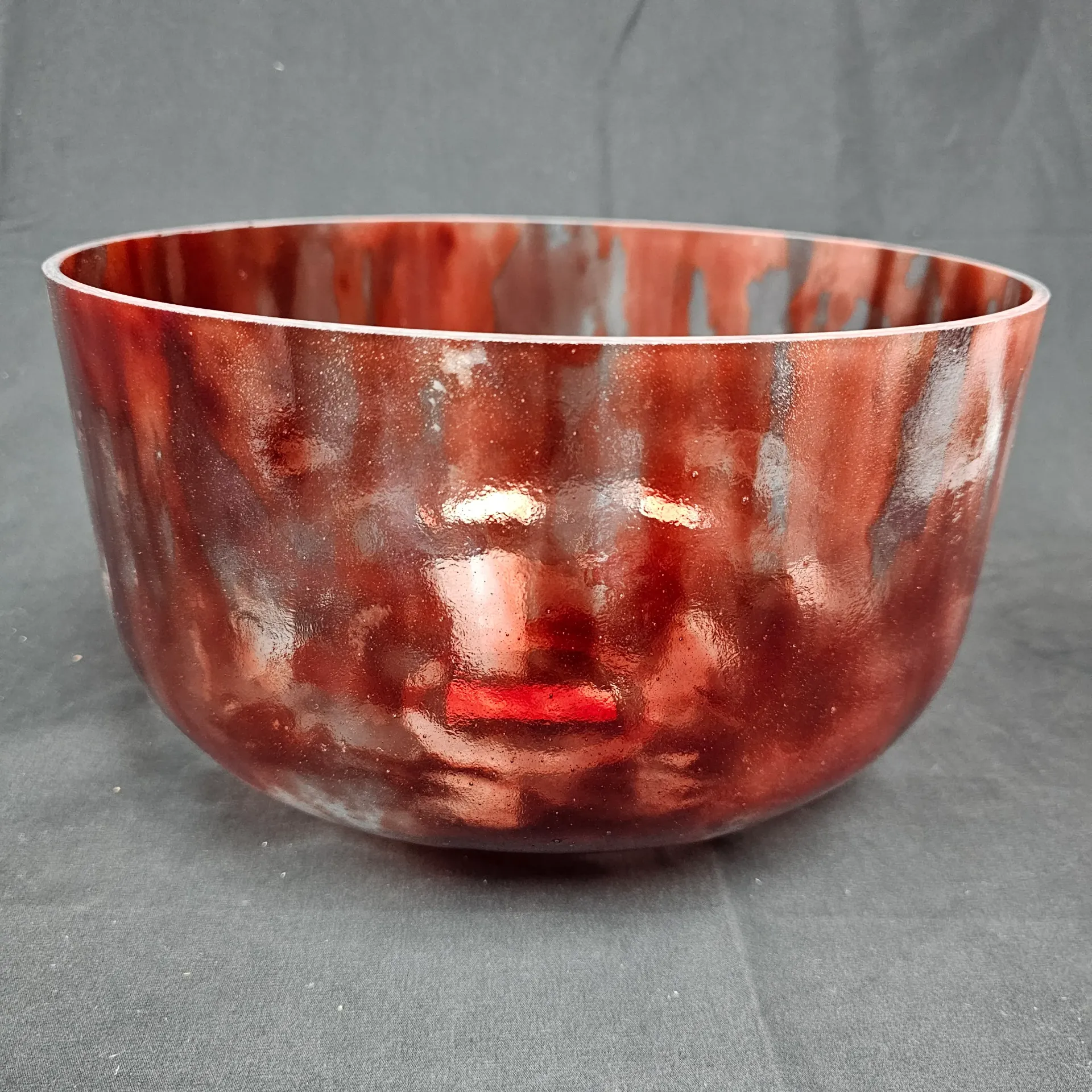 [#2395] 12" Dragon's Blood Tree Resin Infused Quartz Crystal Singing Bowl | 3F#+29 | 188 Hz