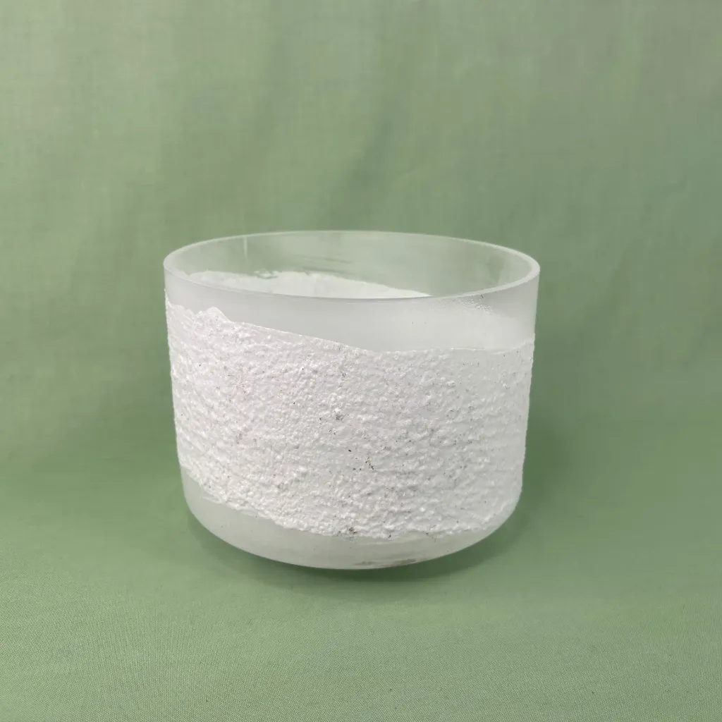 [2444] [#2444] 7" Epsom Salt Infused Quartz Crystal Singing Bowl | 4B+35 | 504 Hz