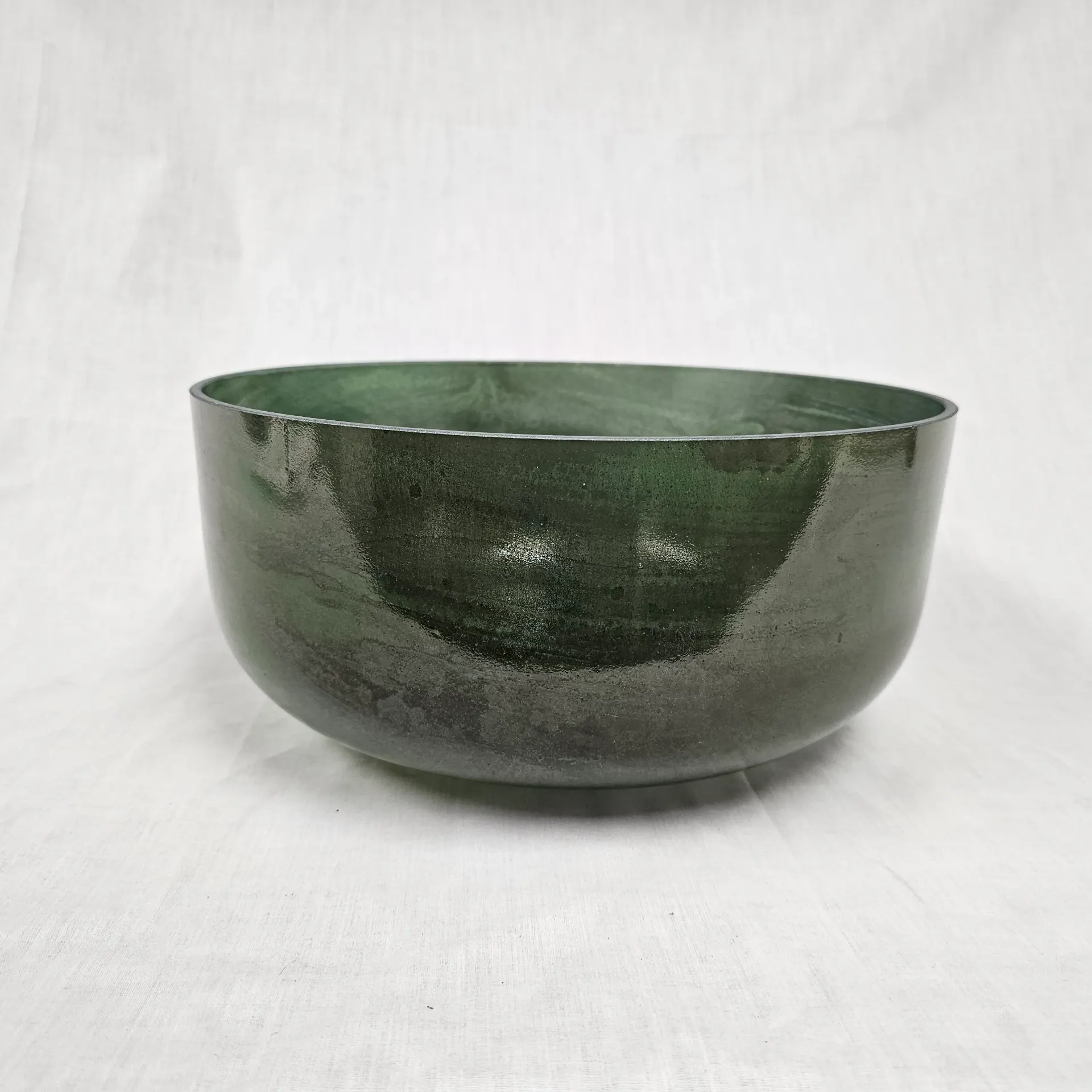 [#2501] Moldavite Infused Quartz Crystal Singing Bowl | 12" | 3B+13 | 248Hz