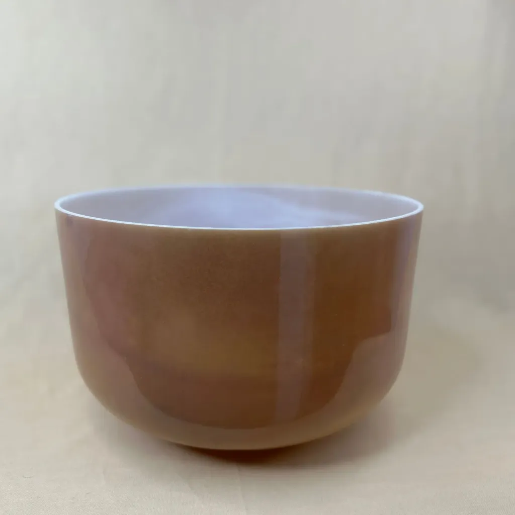 [#2502] 12" Golden Honey Infused Quartz Crystal Singing Bowl | 3E-41 | 160 Hz