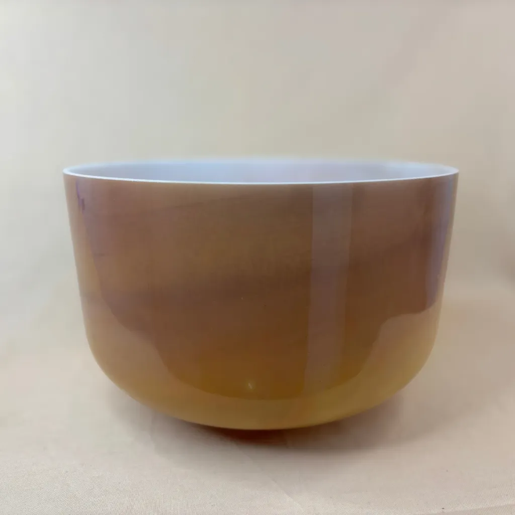 [2504] Golden Honey Quartz Crystal Singing Bowl | 12" D# Note (-38) | Grounding Frequencies | #2504