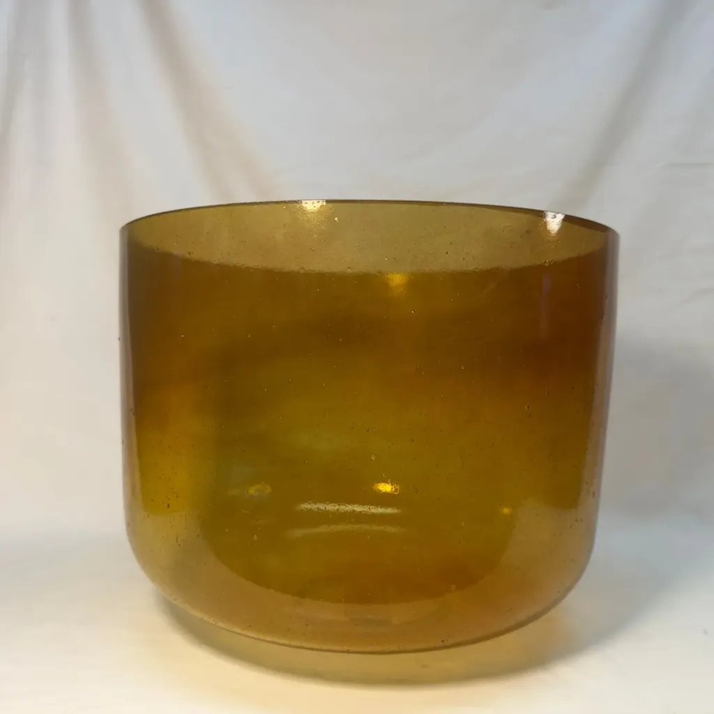 [2505] Golden Honey Quartz Crystal Singing Bowl | 12" D Note (+15) | Uplift Frequencies | #2505