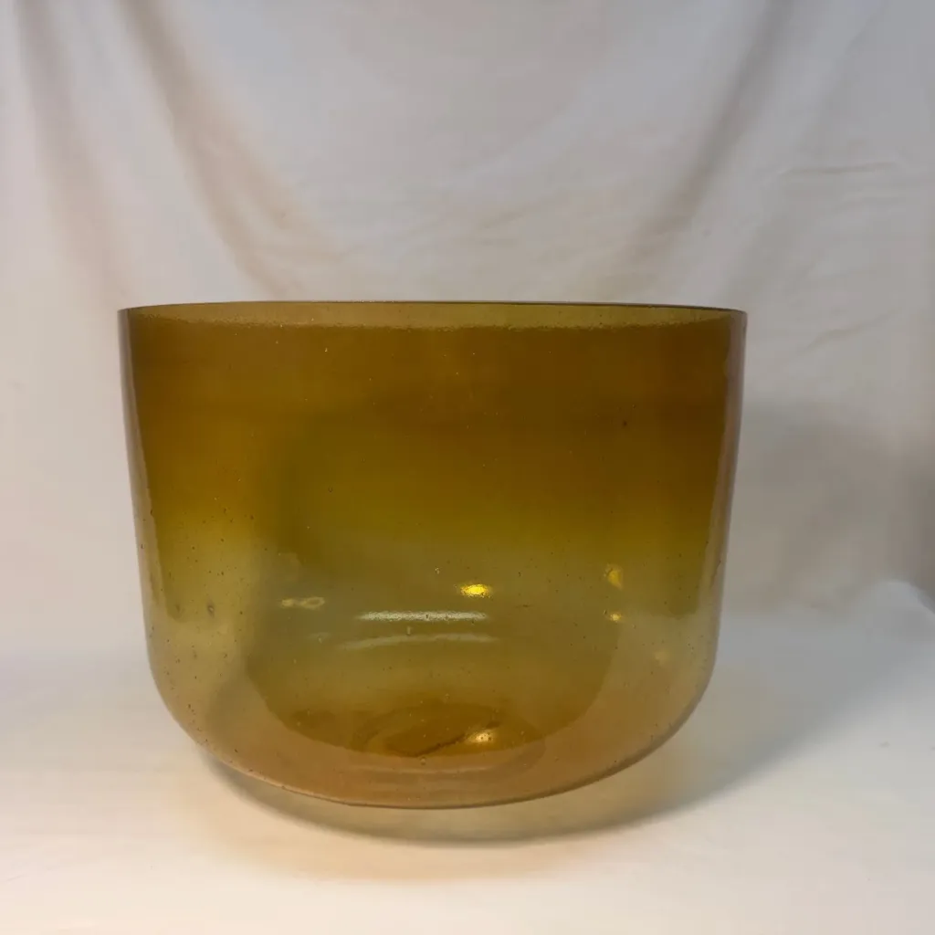 [#2509] Golden Honey Infused Quartz Crystal Singing Bowl | 12" | 3C#+45 | 142 Hz