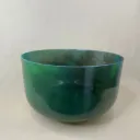 [#2511] 12" Moldavite Infused Quartz Crystal Singing Bowl | 3G+36 | 199 Hz